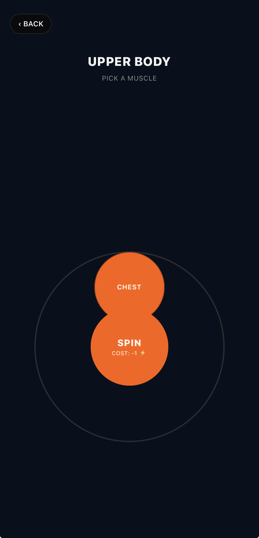 Gym Roulette spin screen